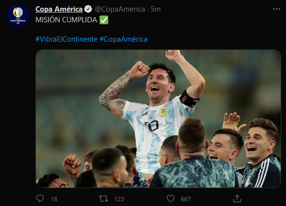 Copa America official tweet